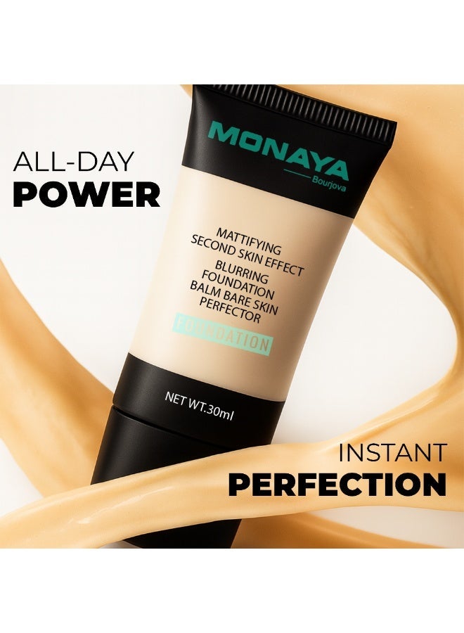 مونايا كريم أساس سائل بلمسة مطفية ولمسة طبيعية 30 مل – F003-F303 - Image 4